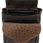 Ostrich Skin & Leather Shotgun Shell Pouch - Deluxe Style