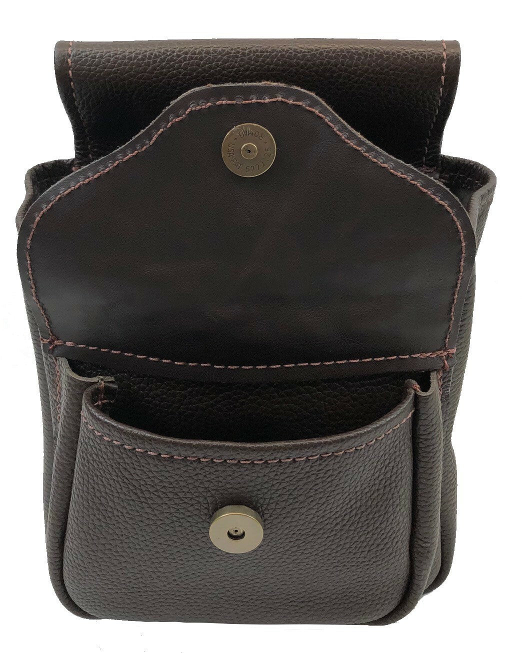 Ostrich Skin & Leather Shotgun Shell Pouch - Deluxe Style